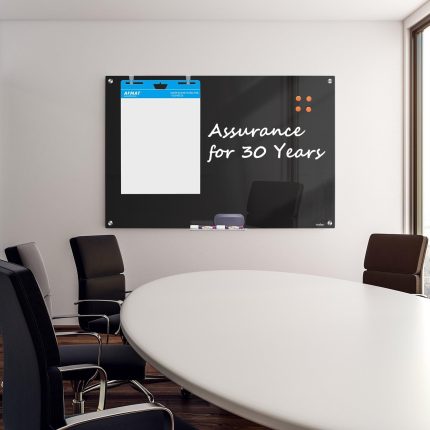 2x3 Feet Black Magnetic Glass Board With Installation Service