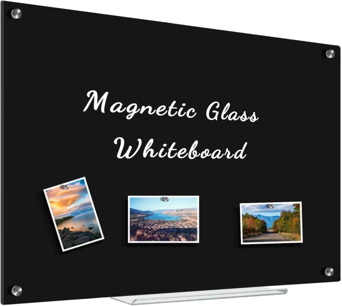 2x3 Feet Black Magnetic Glass Board With Installation Service